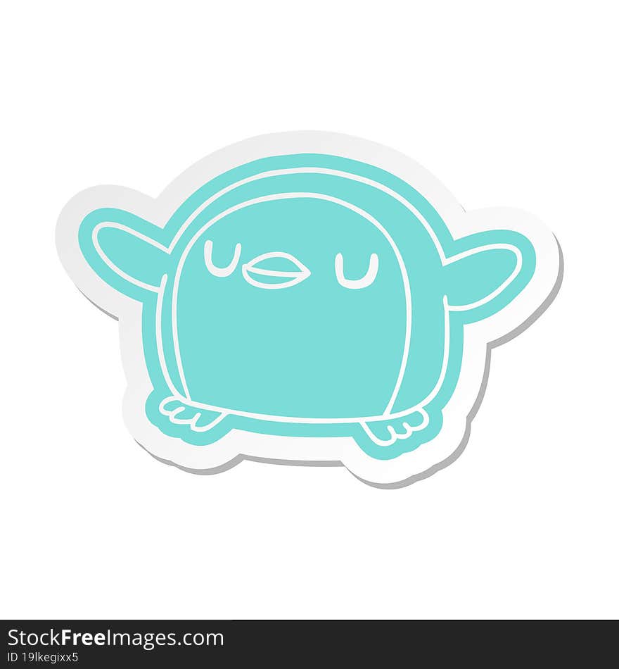 Cartoon Sticker Kawaii Of A Cute Penguin