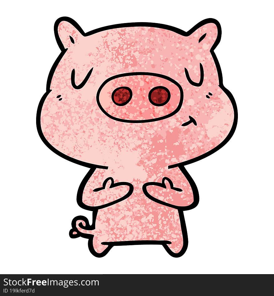 cartoon content pig. cartoon content pig