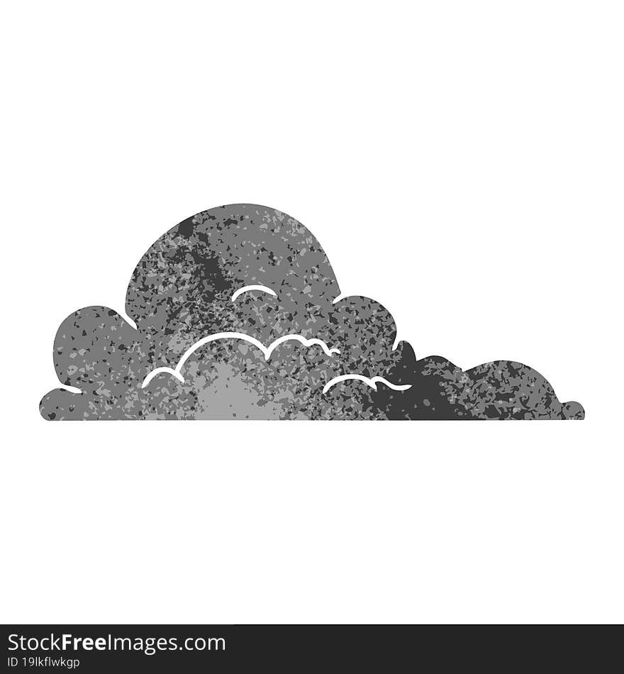 Retro Cartoon Doodle Of White Large Clouds