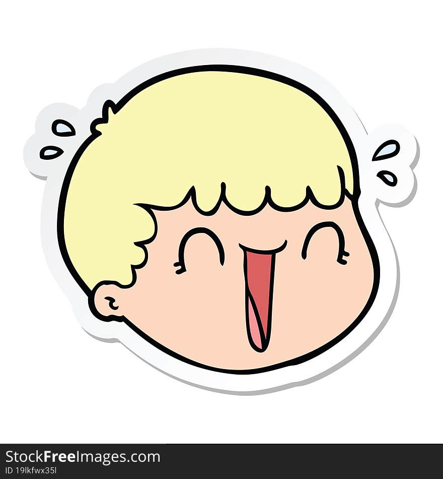 sticker of a cartoon male face