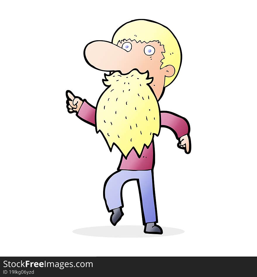 cartoon man wearing fake beard