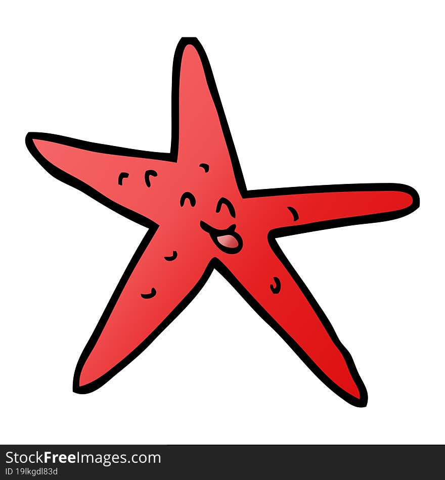 cartoon doodle happy star fish