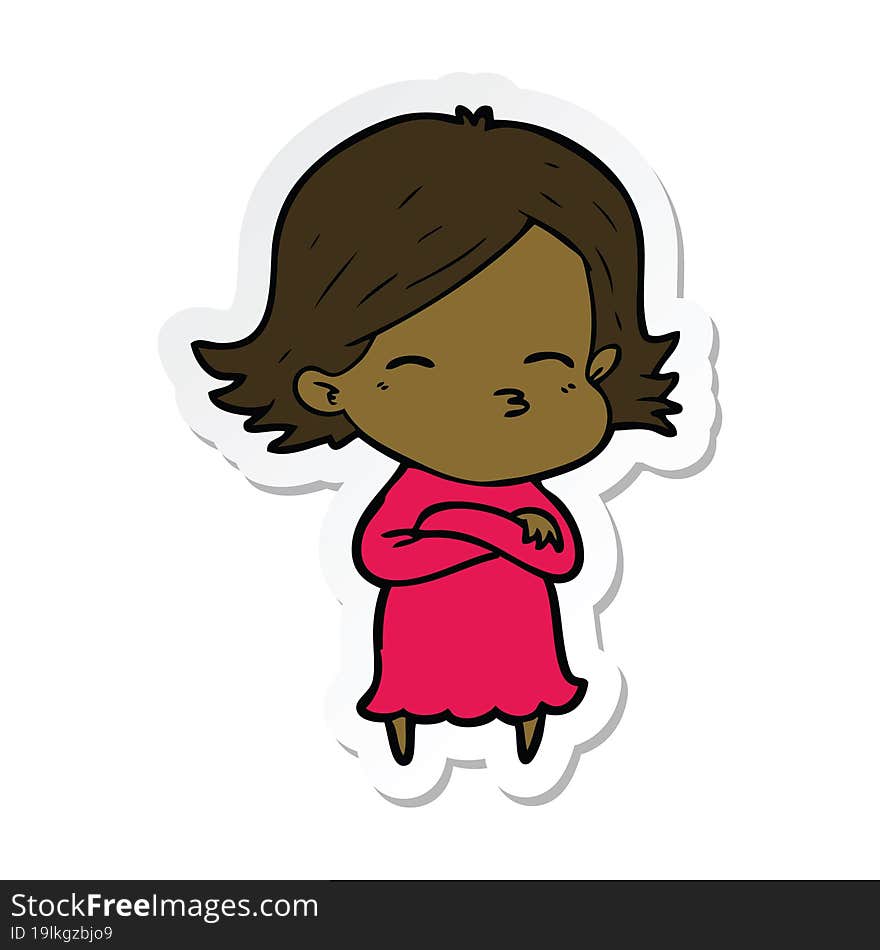 sticker of a cartoon woman