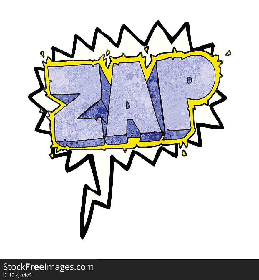 speech bubble textured cartoon zap symbol