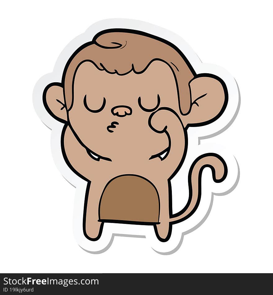 Sticker Of A Cartoon Monkey