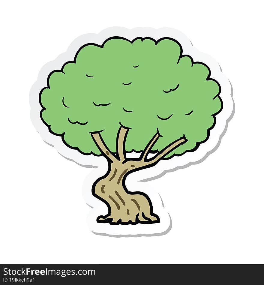 sticker of a cartoon tree