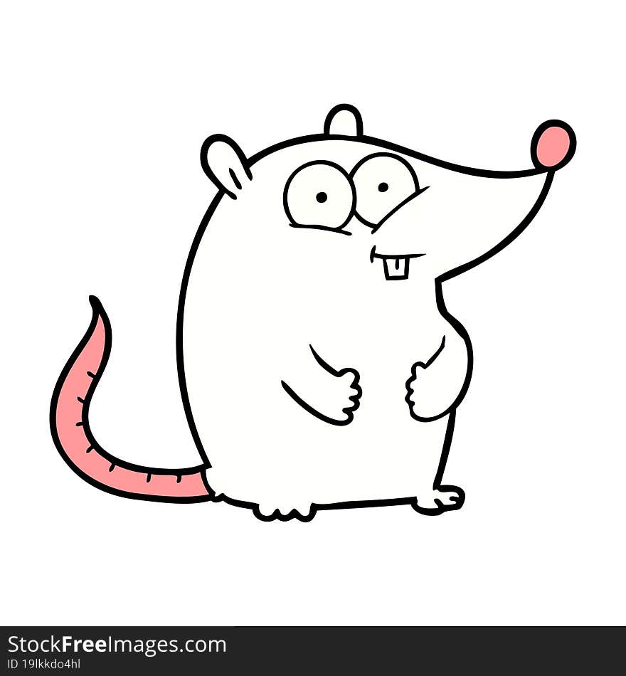 cartoon happy white lab mouse. cartoon happy white lab mouse