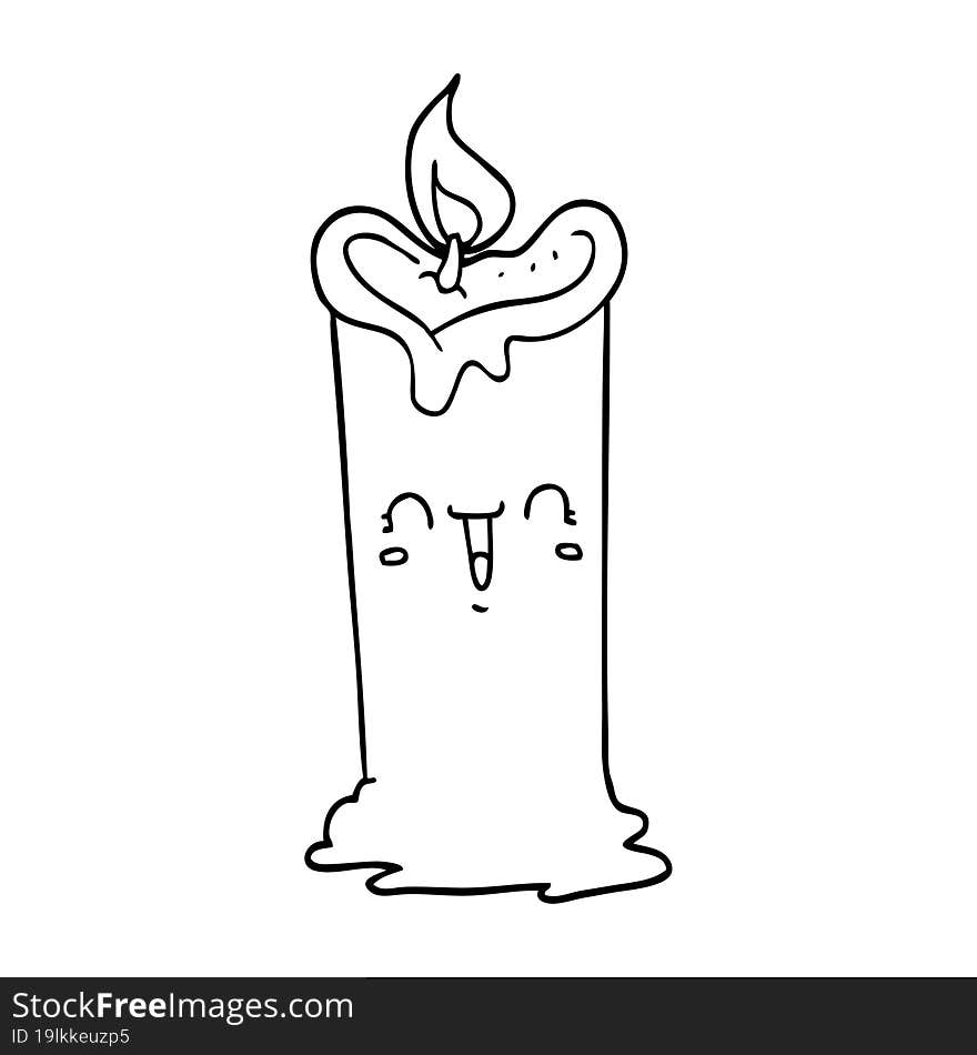 cartoon happy candle