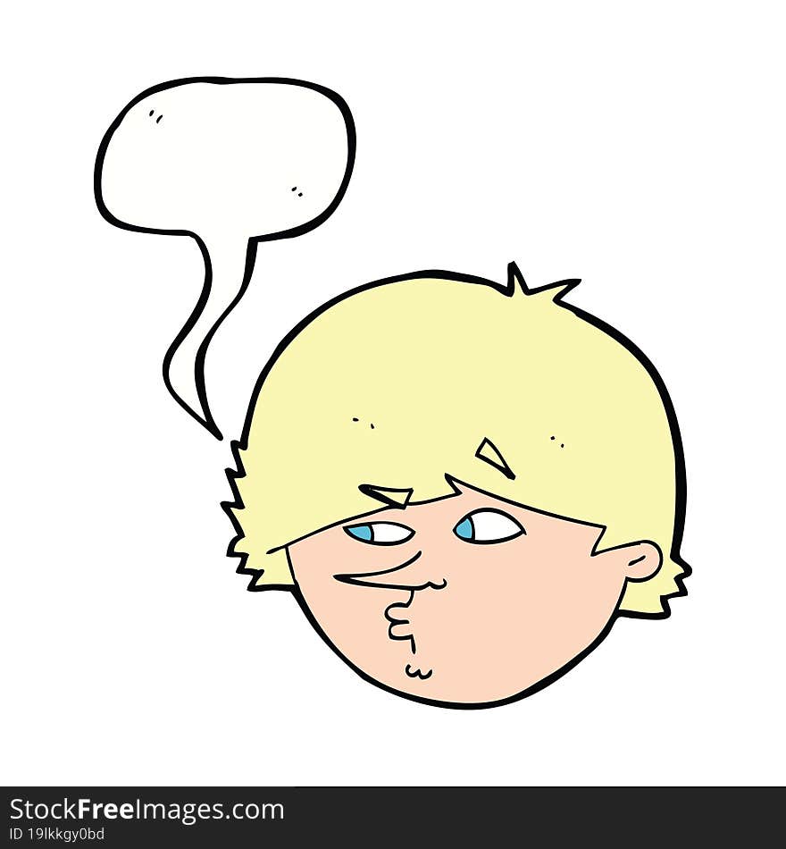 Cartoon Suspicious Man With Speech Bubble