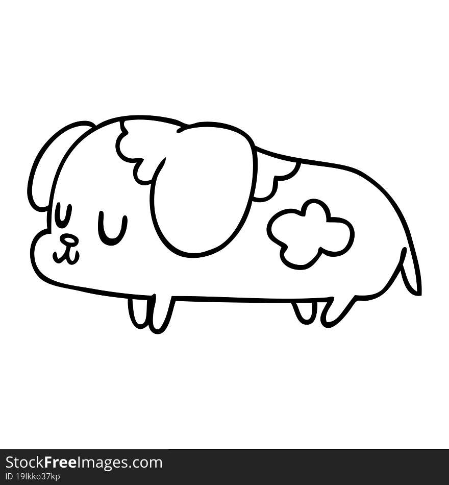 line drawing illustration kawaii of a cute dog. line drawing illustration kawaii of a cute dog