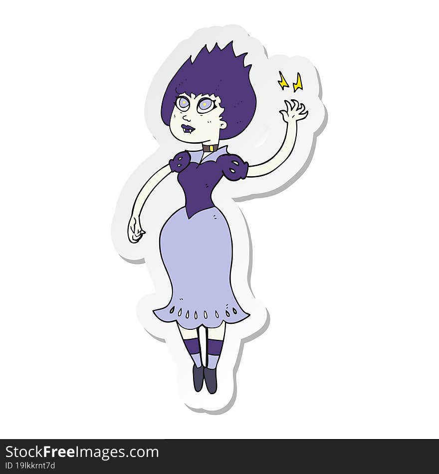 sticker of a cartoon vampire girl