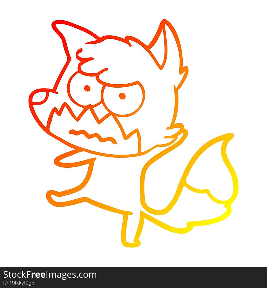 warm gradient line drawing cartoon annoyed fox