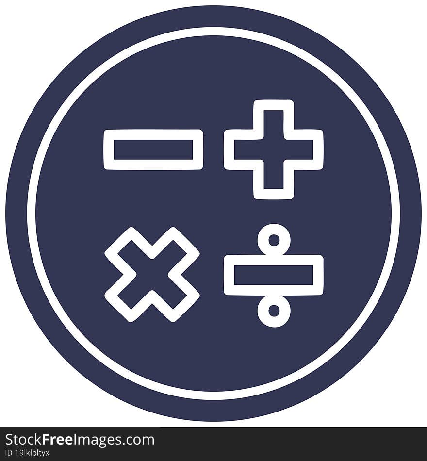 math symbols circular icon symbol