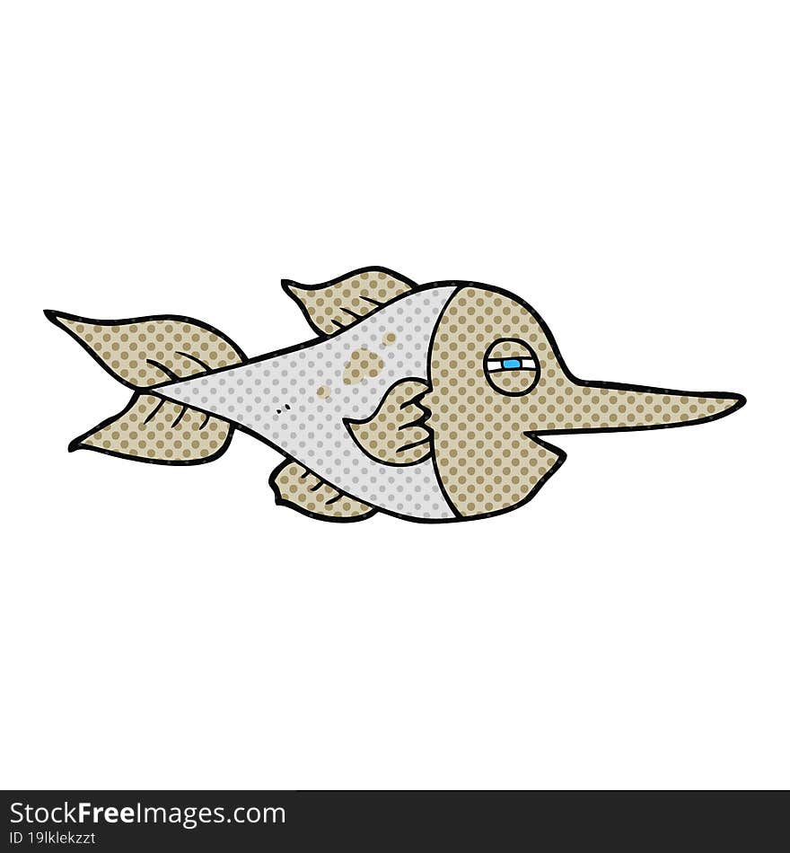 comic book style cartoon swordfish