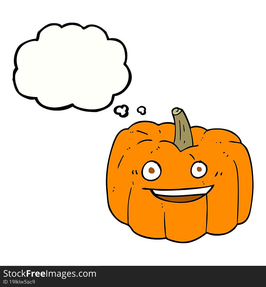 Thought Bubble Cartoon Halloween Pumpkin