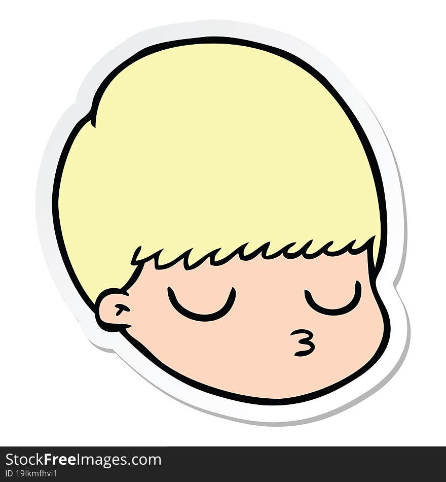 sticker of a cartoon male face