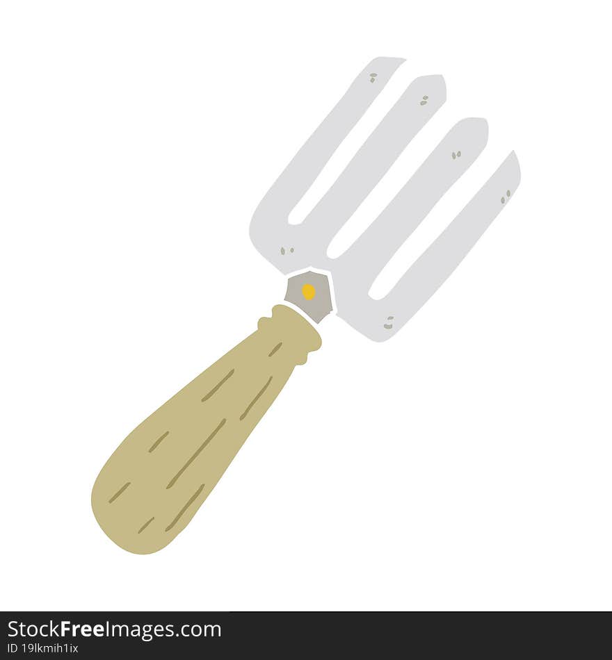 Flat Color Style Cartoon Fork