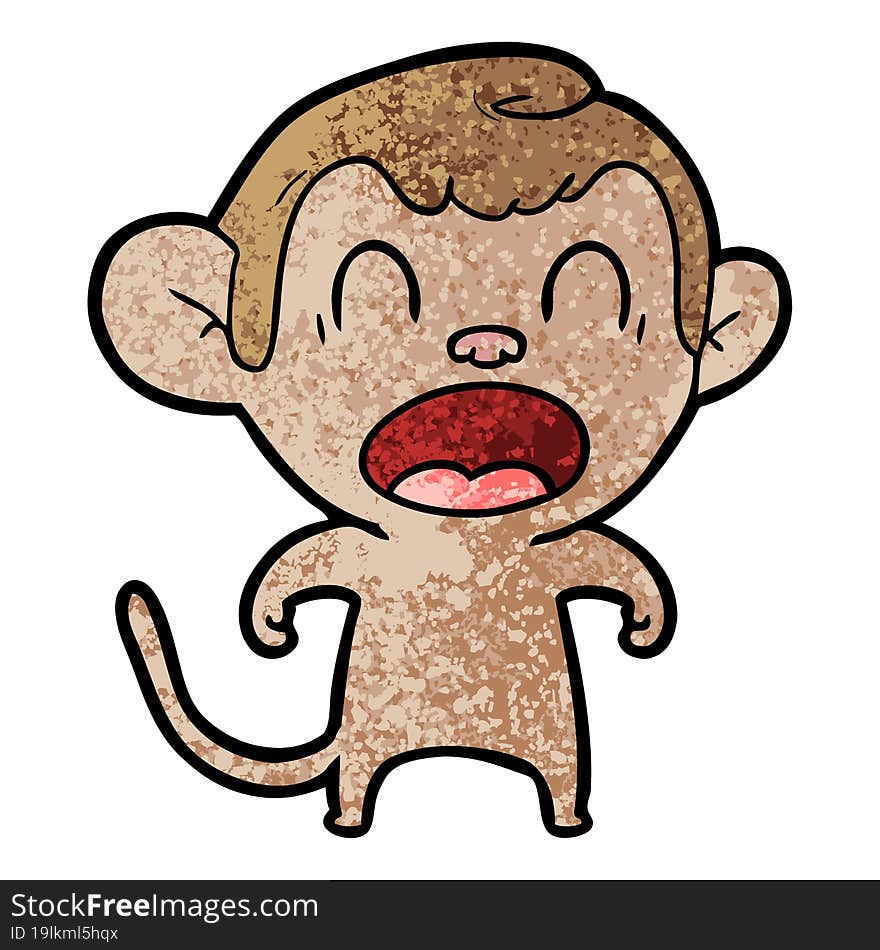 shouting cartoon monkey. shouting cartoon monkey