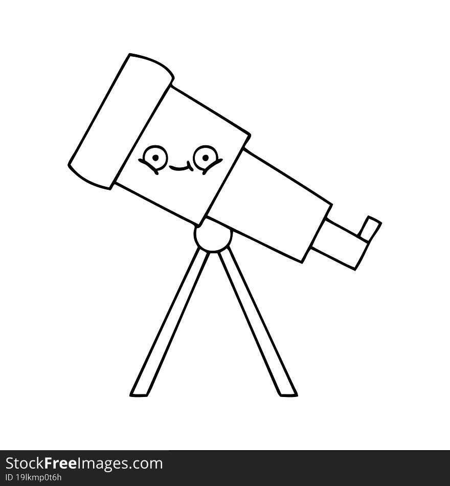 line drawing cartoon telescope