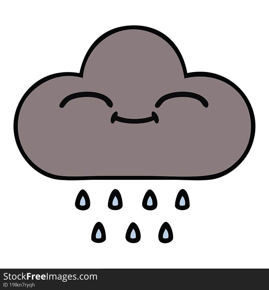 cute cartoon storm rain cloud