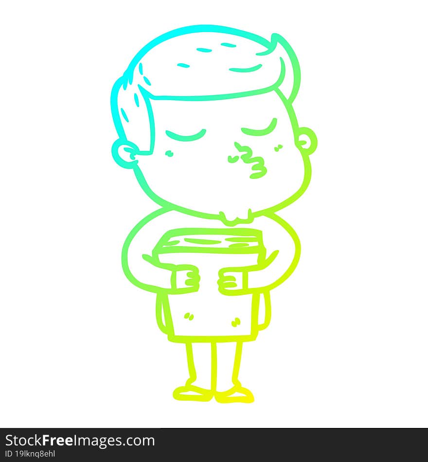 cold gradient line drawing cartoon model guy pouting