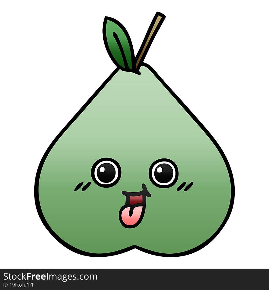 Gradient Shaded Cartoon Pear