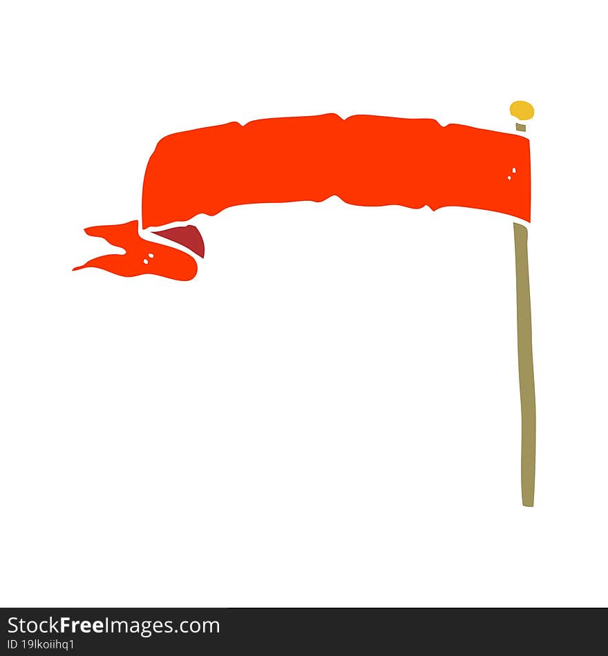 cartoon doodle waving flag