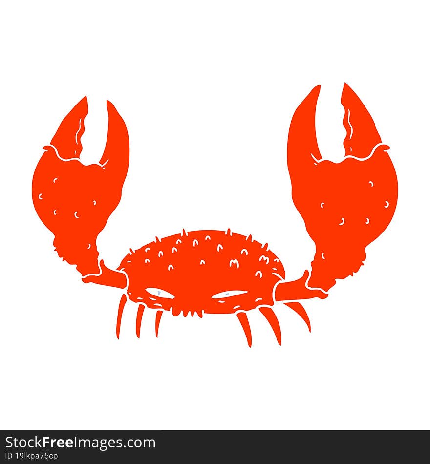 Flat Color Style Cartoon Crab