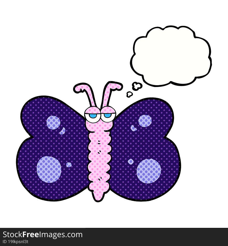 thought bubble cartoon butterfly