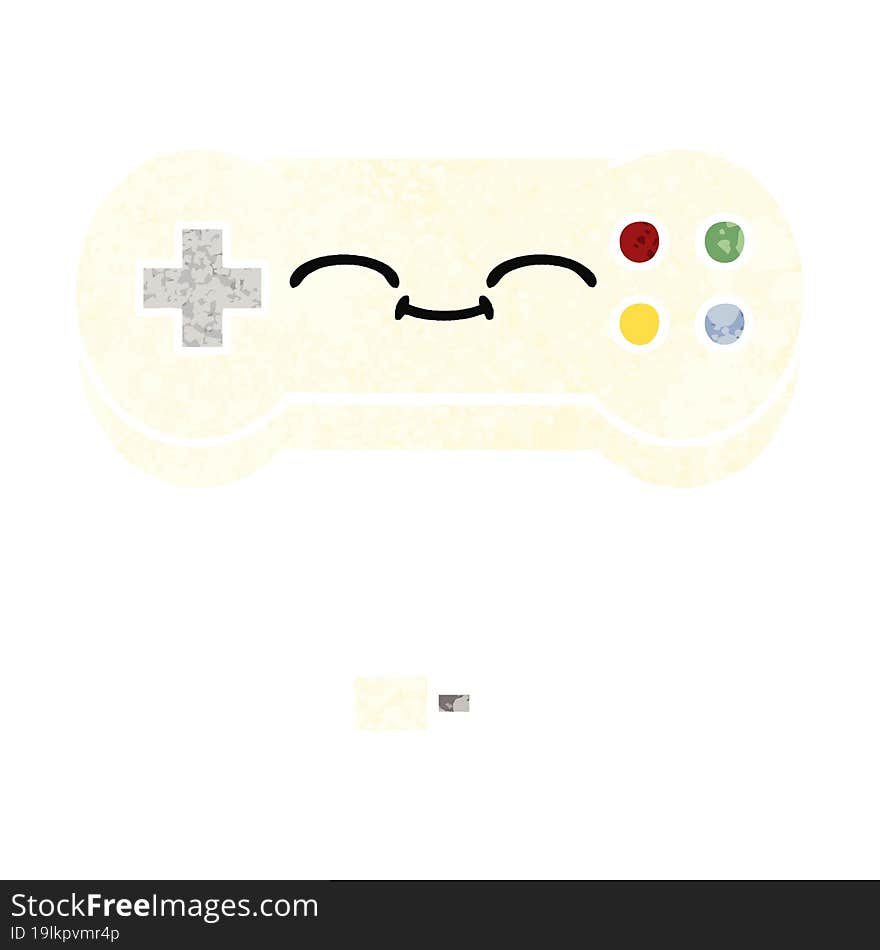 retro illustration style cartoon game controller