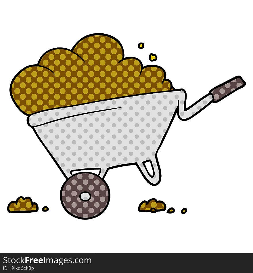 cartoon wheelbarrow. cartoon wheelbarrow