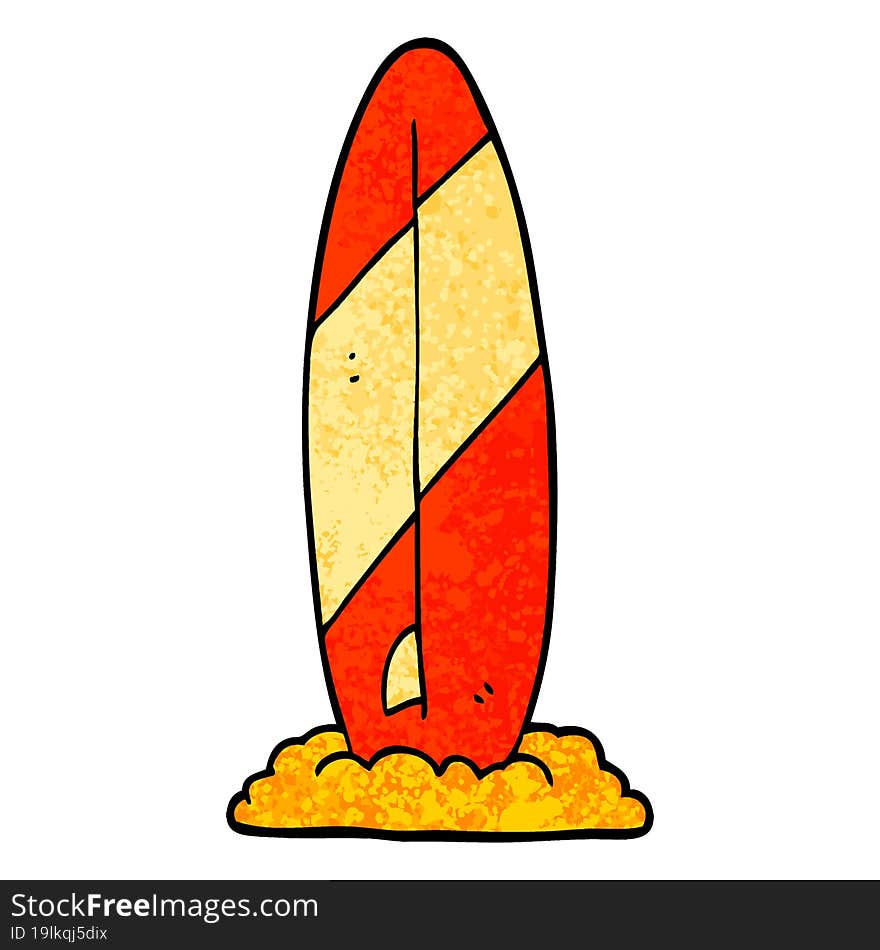 grunge textured illustration cartoon surf board