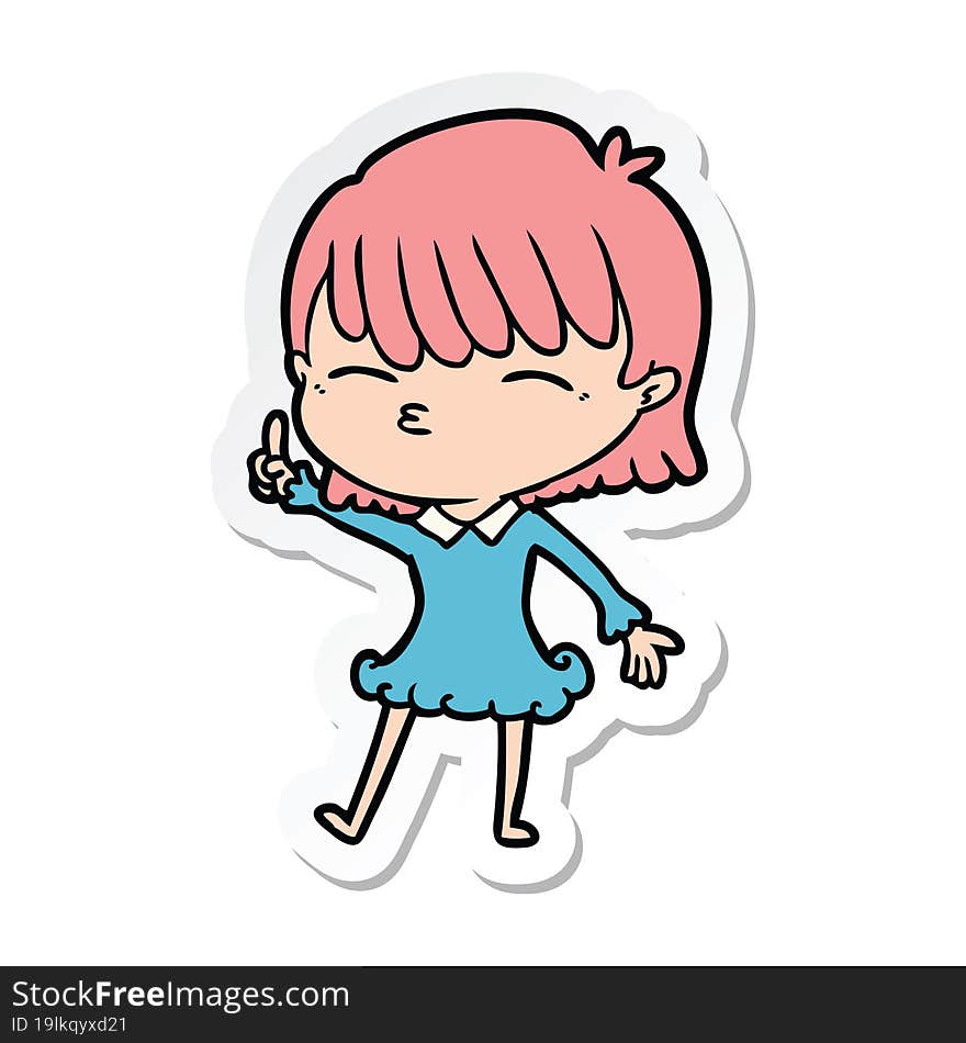 sticker of a cartoon woman