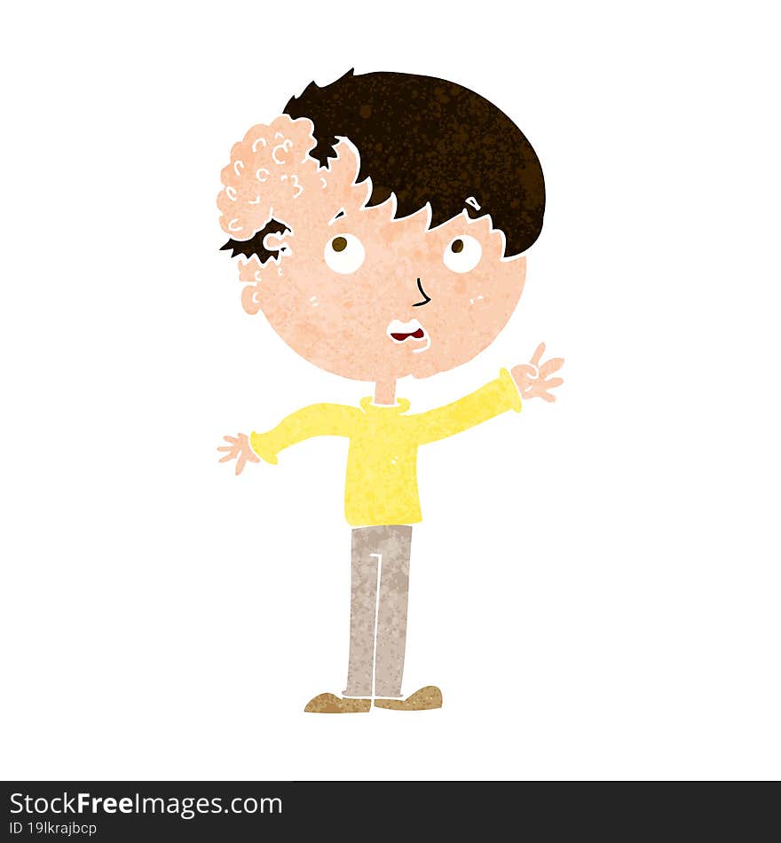 cartoon boy with growth on head