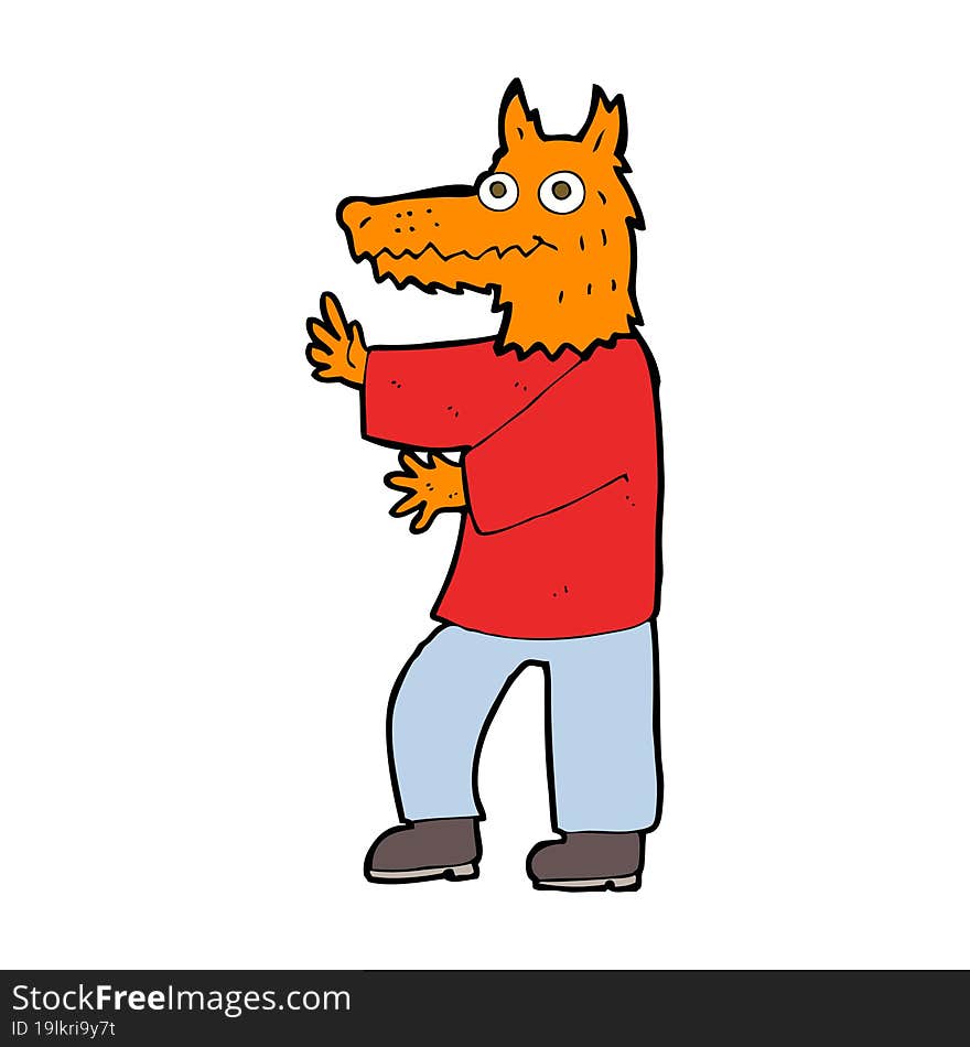 cartoon funny fox man