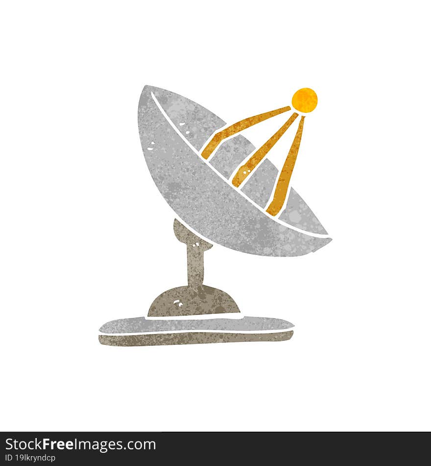 freehand retro cartoon satellite dish