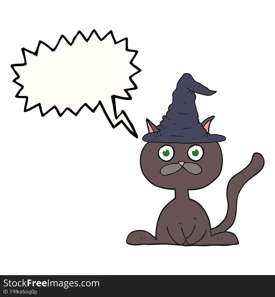 speech bubble cartoon halloween cat