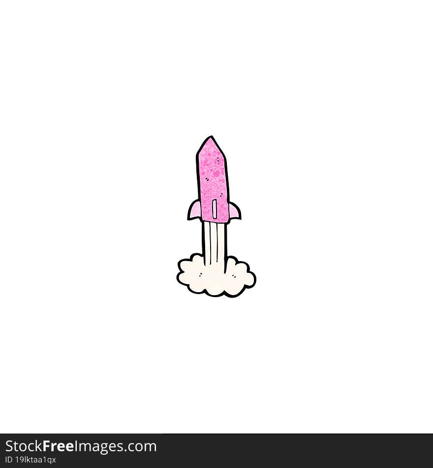 Pink Rocket Cartoon