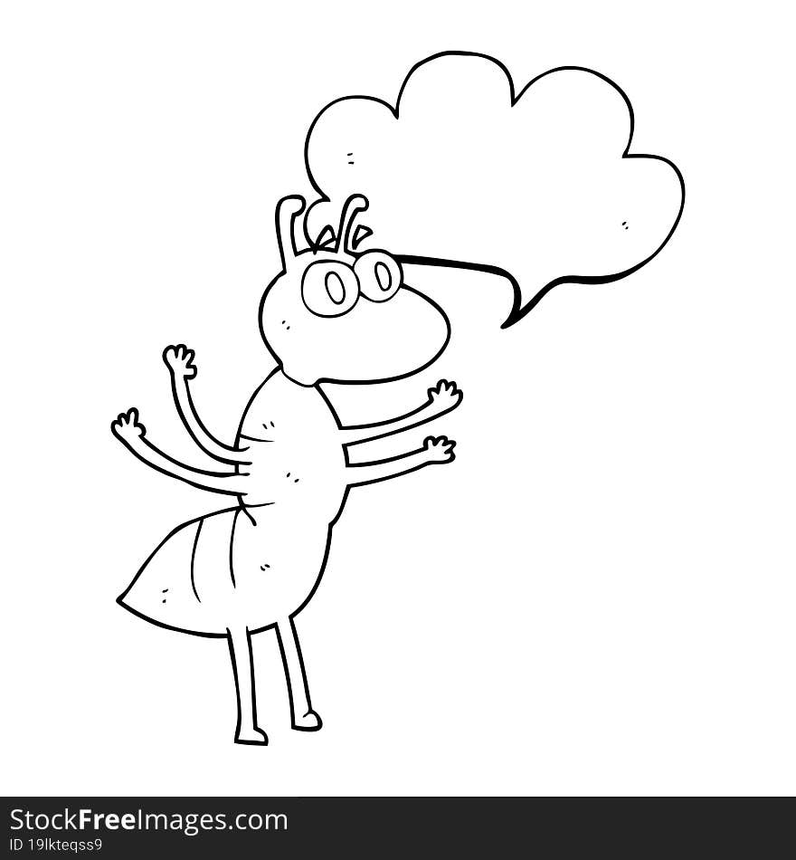 speech bubble cartoon ant