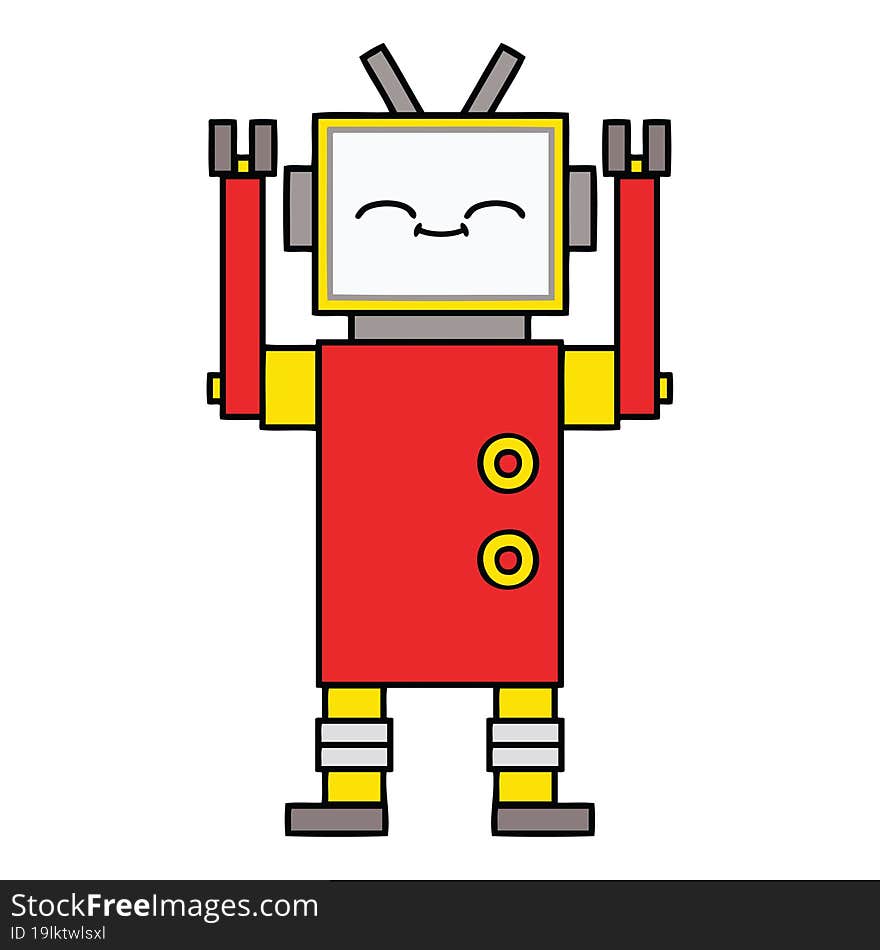 cute cartoon of a robot. cute cartoon of a robot