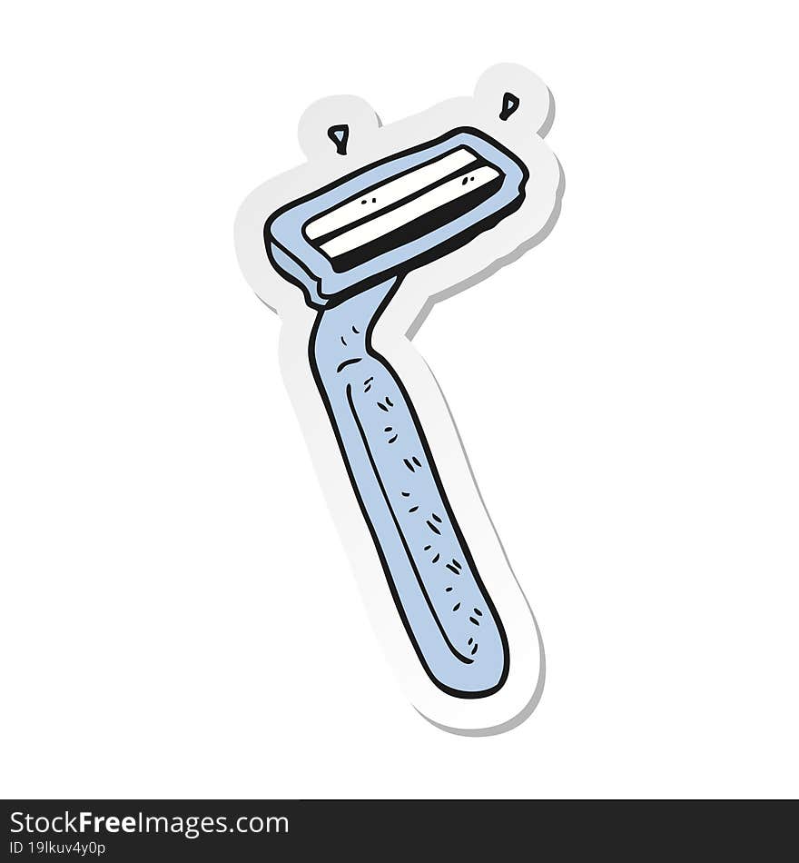 sticker of a cartoon razor