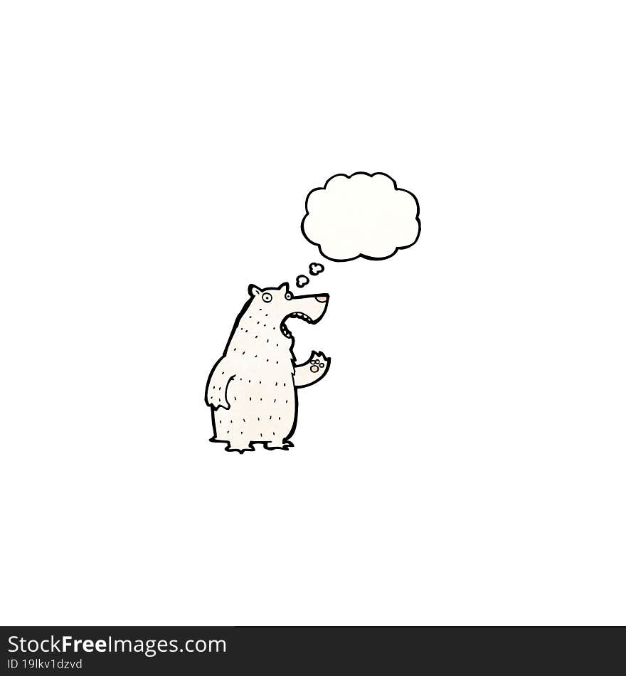 polar bear with thought bubble cartoon