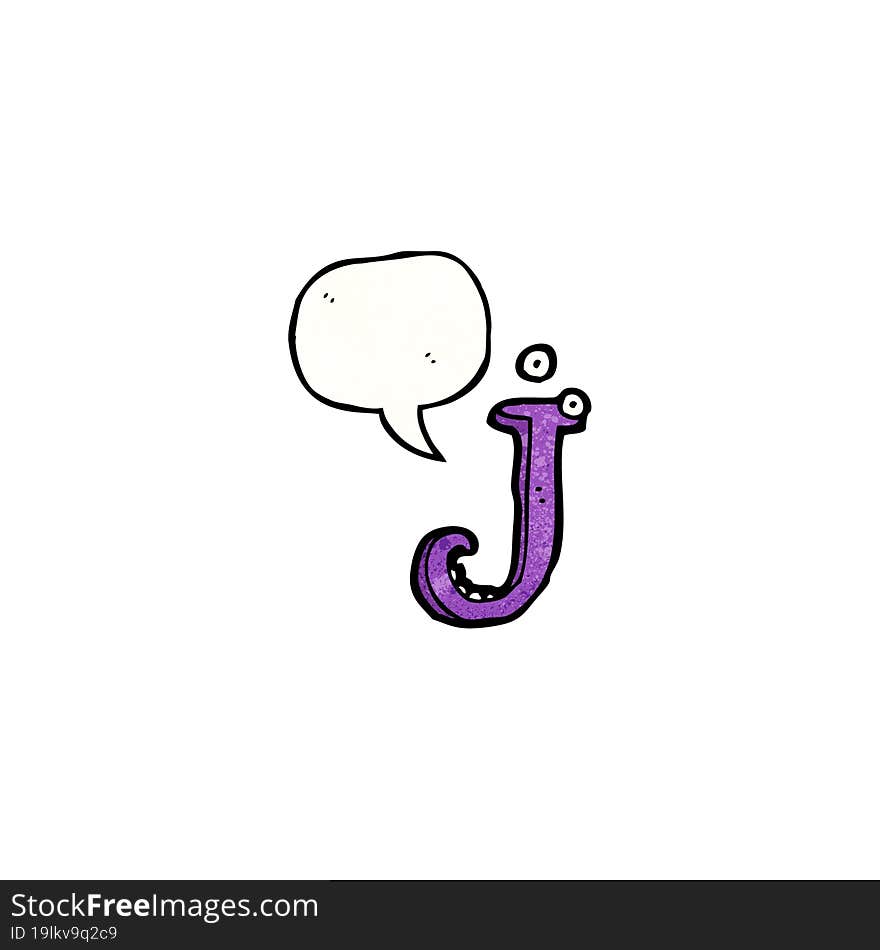 cartoon letter j