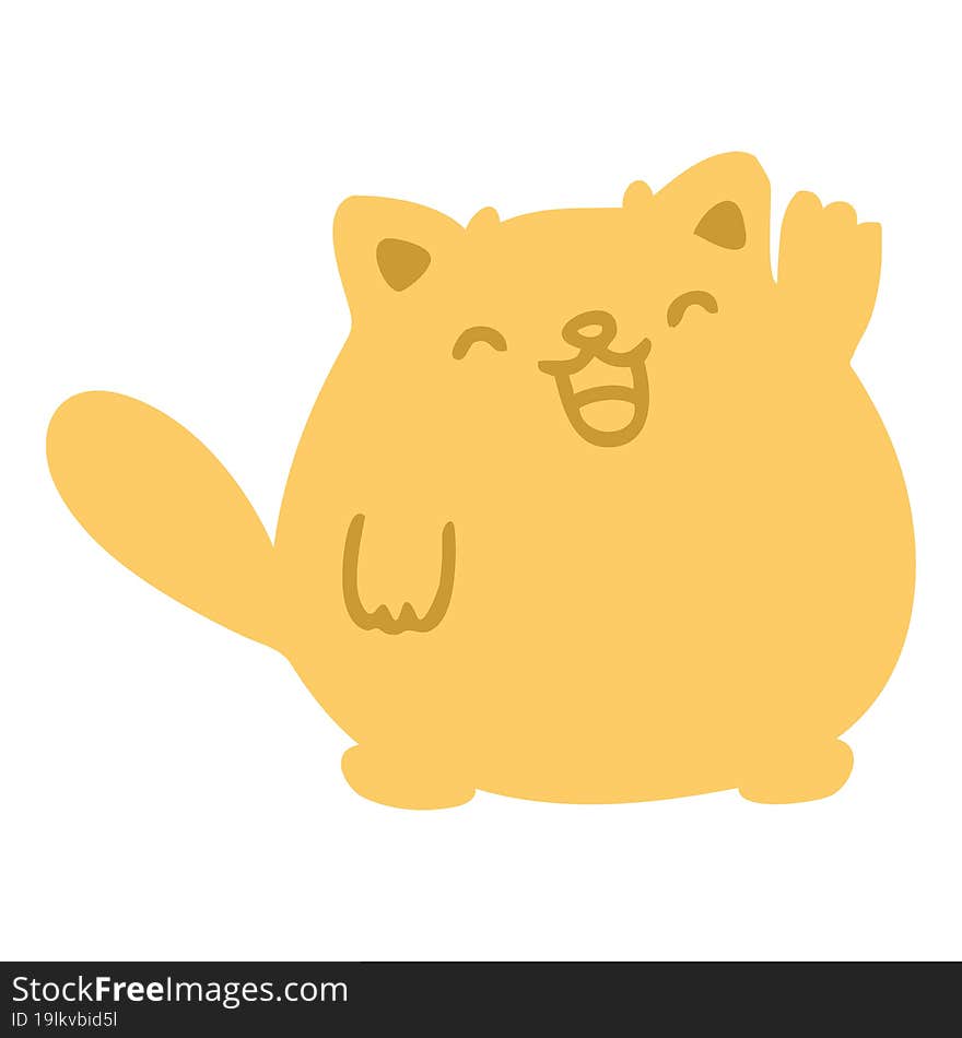 cute cartoon cat waving