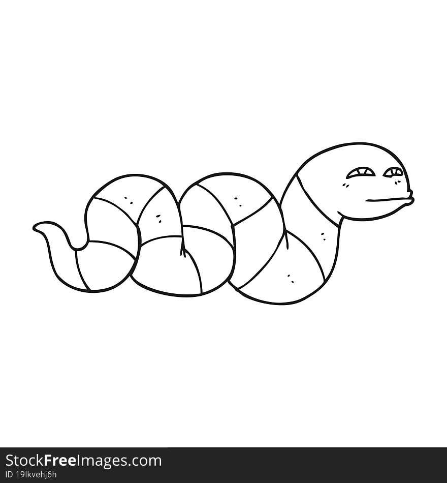 Black And White Cartoon Snake