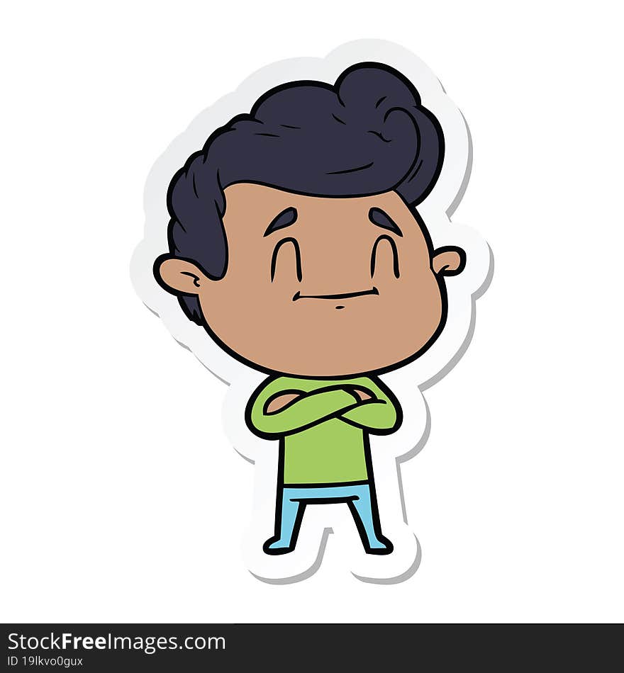 sticker of a happy cartoon man