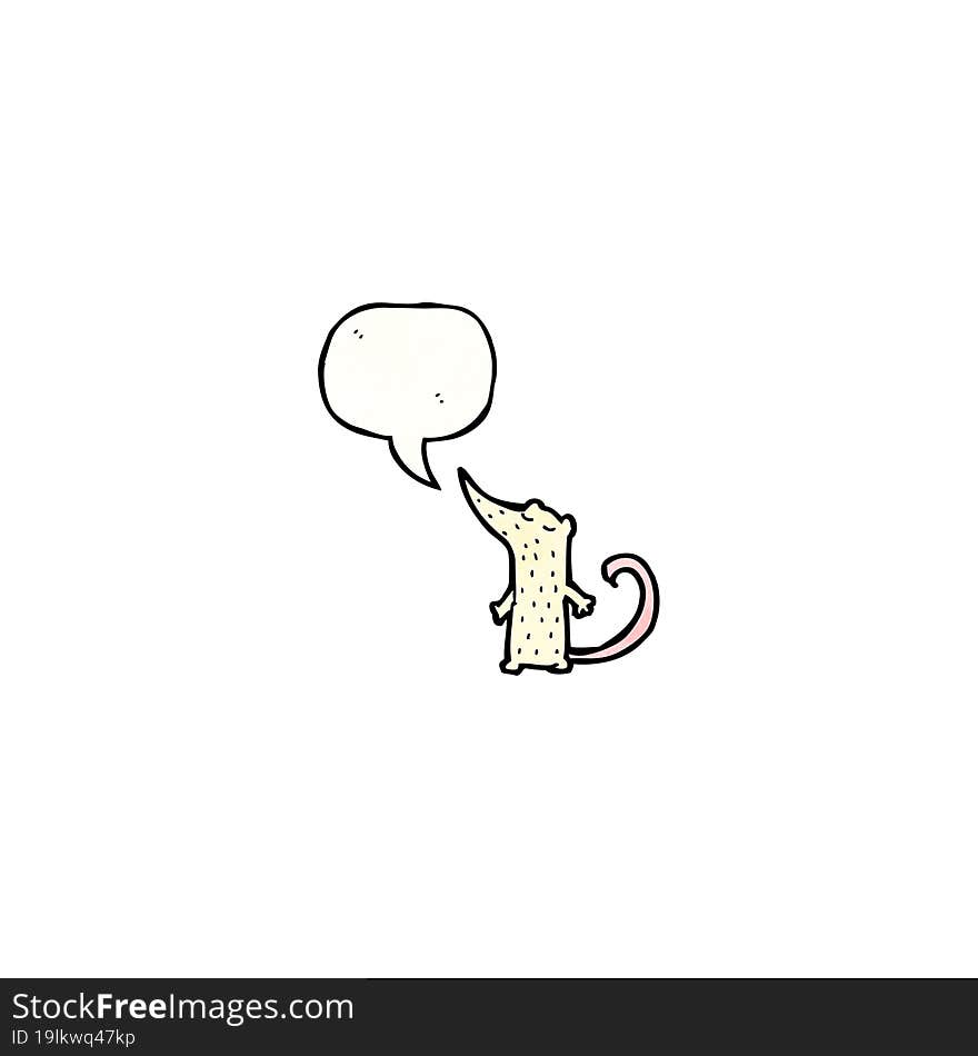 little white mouse with speech bubble