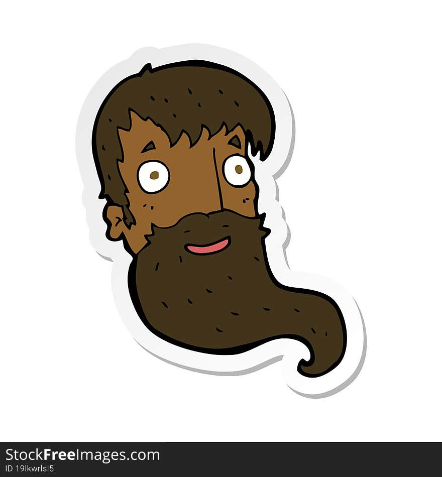 Sticker Of A Cartoon Bearded Man