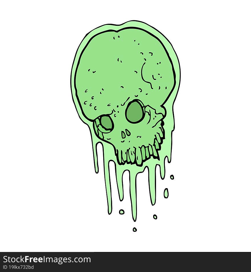 cartoon slimy skull