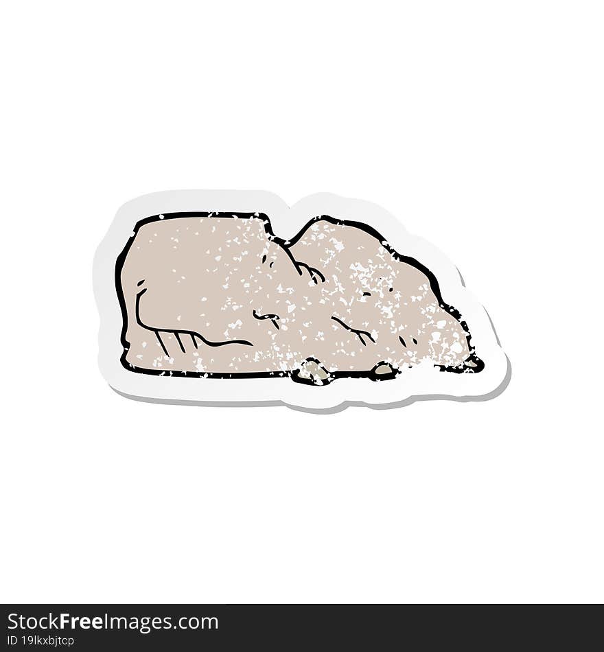 retro distressed sticker of a cartoon rock